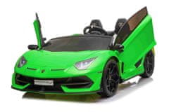 Beneo Elektrické autíčko Lamborghini Aventador 24V Dvoumístné, LAKOVANÉ, měkké EVA kola, 2,4GHz DO, USB/SD