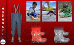 3Kamido Dětské brodící kalhoty červené SPIDER - nastavitelný pás, odolný postroj, spona FixLock Nexus, ochranný oblek, prsačky, kalhotoboty, rybářské kalhoty pro děti, pro teenagery 21 - 36 EU, 35/36
