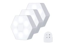 CoolCeny 3x LED Bezdrátové svítidlo HEXAGON na dálkové ovládání