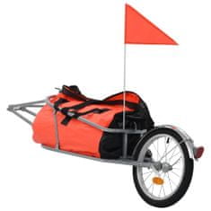 Greatstore Přívěsný vozík za kolo s taškou oranžovo-černý