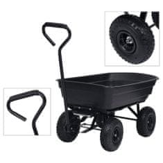 Greatstore Zahradní sklápěcí ruční vozík 300 kg 75 l černý