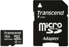 Transcend Micro SDHC 16GB Class 10 UHS-I + adaptér (TS16GUSDHC10U1)
