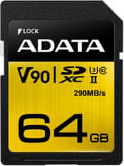 Adata SDXC Premier One 64GB 290/260MB/s UHS-II U3 (ASDX64GUII3CL10-C)