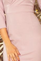 Numoco Elegantní šaty s výstřihem KELLY - růžové Velikost: S