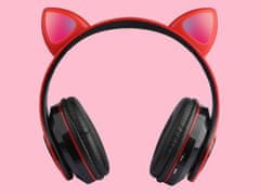 Alum online Bezdrátová sluchátka s kočičíma ušima - MG B39 , červené