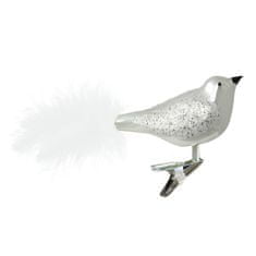 Decor By Glassor Skleněný ptáček stříbrný