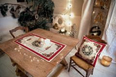 Dům Vánoc Vánoční povlak na polštář s motivem Ozdobený věnec 45x45 cm