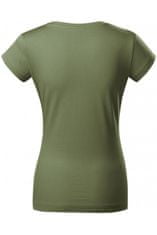 Malfini Dámské triko zúžené s kulatým výstřihem, khaki, XL
