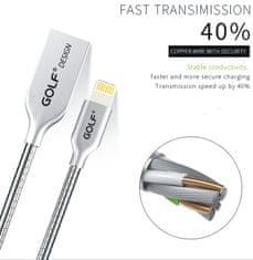 GOLF Velice odolný USB kabel GC-33i pro zařízení Apple (Lightning) 