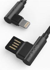 GOLF Kvalitní USB kabel s praktickou "L" koncovkou v černé barvě - Lightning 