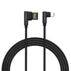 GOLF Kvalitní USB kabel pro hráče s "L" koncovkou v černé barvě - Lightning 