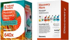 Levenhuk Discovery Micro, 40-640x, modrá, + kniha Neviditelný svět