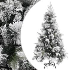 Greatstore Vánoční stromek se sněhem a šiškami 225 cm PVC a PE