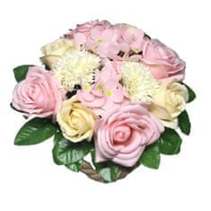 IDARY Mýdlová kytice v plechovém květináči - Růžovo bílá