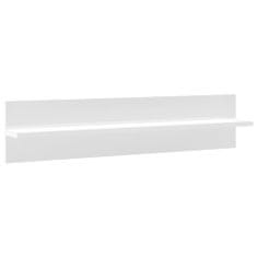 Greatstore Nástěnné police 2 ks bílé vysoký lesk 80x11,5x18 cm dřevotříska