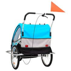 shumee Dětský vozík za kolo a kočárek pro běžce 2v1 modro-šedý