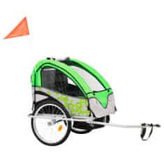 shumee Dětský vozík za kolo a kočárek pro běžce 2v1 zeleno-šedý