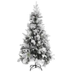 Greatstore Vánoční stromek se sněhem a šiškami 225 cm PVC a PE