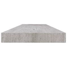 shumee Plovoucí nástěnná police betonově šedá 120 x 23,5 x 3,8 cm MDF