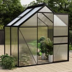 shumee vidaXL skleníkový antracitový hliník 2,47 m²