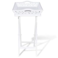 shumee Bílý stolek s podnosem na květináče