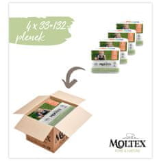 MOLTEX Plenky Pure & Nature Midi 4-9 kg - ekonomické balení (4 x 33 ks)