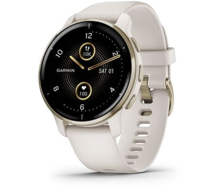 Chytré hodinky Garmin VENU 2 Plus, AMOLED displej, smart watch, pokročilé, zdravotní funkce, tep, dech, menstruační cyklus, pitný režim, metabolismus, kalorie, vzdálenosti, kroky, aktivita, odpočinek, spánek dlouhá výdrž baterie 9 dní vodotěsné 5 ATM animovaná cvičení hudební přehrávač 650 skladeb Garmin Pay bezkontaktní platby Gorilla Glass 3 sportovní aplikace silové tréninky detailní analýza spánku Bluetooth volání funkce volání hlasový asistent