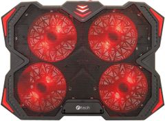 C-Tech Chladící podložka Zefyros (GCP-01R), casual gaming, 17,3", červené podsvícení