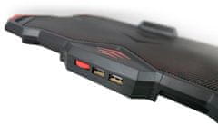 C-Tech Chladící podložka Zefyros (GCP-01R), casual gaming, 17,3", červené podsvícení