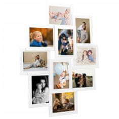 Greatstore Kolážový fotorámeček na 10 obrázků (10 x 15 cm) bílý MDF