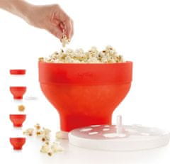 Lékué Silikonová nádoba na přípravu Popcornu v mikrovlnce Lekue | červená