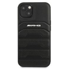 MERCEDES AMG AMHCP13SGSEBK hard silikonové pouzdro iPhone 13 Mini 5.4" black Leather Debossed Lines