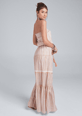 Venus Dámské dlouhé šaty s odhalenýmí rameny růžové XS