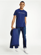 Tommy Hilfiger Tmavě modré pánské tričko s nápisem Tommy Hilfiger M