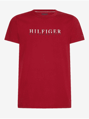 Tommy Hilfiger Červené pánské tričko s nápisem Tommy Hilfiger M
