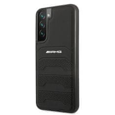 MERCEDES AMG AMHCS22MGSEBK hard silikonové pouzdro Samsung Galaxy S22 PLUS 5G black Leather Debossed Lines