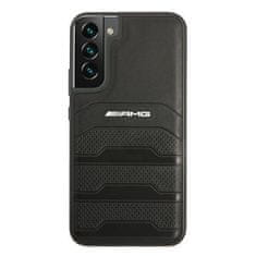 MERCEDES AMG AMHCS22MGSEBK hard silikonové pouzdro Samsung Galaxy S22 PLUS 5G black Leather Debossed Lines