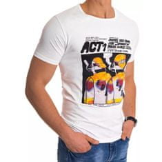 Dstreet Pánské tričko s potiskem bílé ACT rx4497 M