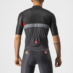 Castelli Pánský cyklistický dres A Blocco Jersey Light Black/Red-Dark Gray černá/tmavě šedá XL
