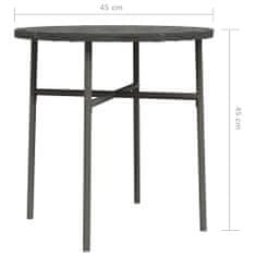 Greatstore Čajový stolek šedý 45 cm polyratan