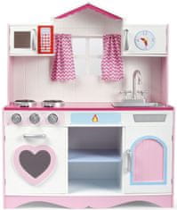 Leomark Dřevěná růžová Kuchyňka pro děti Pink Play + světelné a zvukové efekty 106