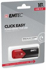 Emtec USB flash disk "B110 Click Easy", 16GB, USB 3.2, černá-červená