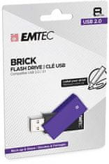 Emtec USB flash disk "C350 Brick", 8GB, USB 2.0, fialová
