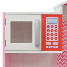 shumee Dětská kuchyňka dřevěná 82x30x100 cm růžovo-bílá