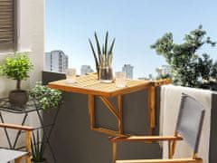 Beliani Balkonový skládací stůl z akátového dřeva 60 x 40 cm světlý UDINE