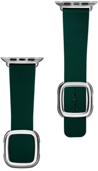 Coteetci Kožený magnetický řemínek Nobleman pro Apple Watch 38/40/41mm, zelený