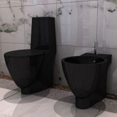 Greatstore Keramické WC a bidet černé