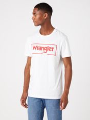 Wrangler Pánské tričko WRANGLER W7H3D3989 FRAME LOGO TEE WHITE Velikost: M