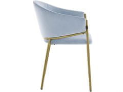 Danish Style Jídelní židle Nina (SADA 2 ks), samet, modrá