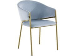 Danish Style Jídelní židle Nina (SADA 2 ks), samet, modrá